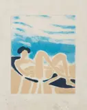 Femme allongé sur la plage by André Brasilier, Lithographie signée au crayon Dim, sold Jun 2024
