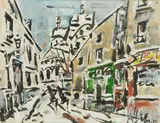 Vue de Montmartre, Paris by Gen Paul, Gouache sur papier, sold Jun 2024