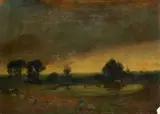 Paysage au troupeau by Antoine Chintreuil, Toile Dim, sold Apr 2024