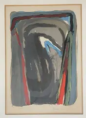 Composition by Bram van Velde, Lithographie en couleur numérotée, sold Apr 2024