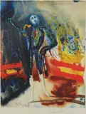 Tribut d'Escamillo, planche de la série Carmen by Salvador Dalí, Lithographie en couleurs Porte une signature et mention PC, sold Mar 2024