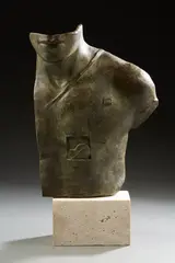 Asclépios by Igor Mitoraj, Bronze à patine vert antique sur un socle en pierre, sold Mar 2024