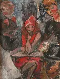 Au café by Édouard Goerg, Gouache et encre, sold Apr 2025