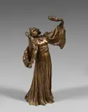 Danseuse au tambourin by Agathon Léonard, Épreuve en bronze à patine brune nuancée mordorée, fonte d'édition ancienne de Susse Frère, sold Apr 2025
