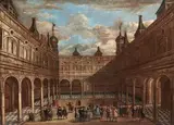 Intérieur d'une cour de palais by Jacobus Balthasar Peeters, Toile, sold Mar 2025