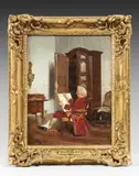 L'amateur du XVIIIe siècle dans son cabinet by Bernard Louis Borione, Toile, sold Mar 2025