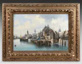 Vue du Canal de Kiel by August von Siegen, Toile, sold Mar 2025
