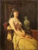Portrait d'une jeune femme assise by Antoine Émile Plassan, Toile, sold Mar 2025