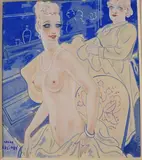 La toilette by Sacha Zaliouk, Gouache aquarellée, sold Dec 2024