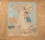 Danseuse au voile by Fernand Bivel, Gouache, sold Dec 2024