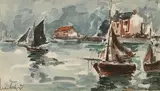 Temps gris by Fernand Herbo, Aquarelle, sold Dec 2024