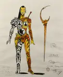 La guêpe / Tara / Excalibur Illustration pour projet de série by Philippe Druillet, Crayon, encre, encre de Chine et encre de couleur sur papier, sold Dec 2024