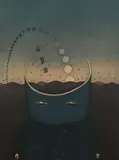 Homme phases de lune by Jean-Michel Folon, Lithographie en couleurs signée en bas à droite, un peu jaunie, sold Dec 2024
