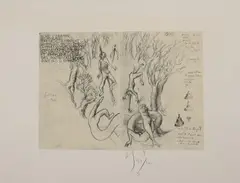 Les Saintes Ellipses à la chapelle Saint Louis de la Salpêtrière by Gérard Garouste, 2003, Lithographie sur vélin de Rives, éditée à l'occasion de la représentation de son oeuvre mo, sold Dec 2024