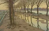 L'île aux cygnes by Henri Rivière, 1900, Lithographie couleurs, sold Dec 2024