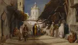 Bazar en Orient by Louis Tesson, Aquarelle, sold Dec 2024