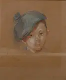 Enfant au béret by Berthe Morisot, 1891, Pastel sur papier teinté, sold Dec 2024