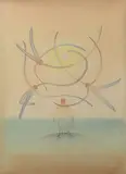 Vision by Jean-Michel Folon, 1977, Aquarelle, sold Dec 2024
