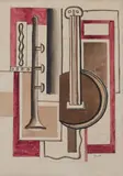 Composition à la Mandoline et à la trompette by Fernand Léger, 1925, Aquarelle et crayon sur papier, sold Nov 2024