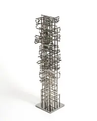 Tour lumière de Paris, dite aussi Tour lumière cybernétique de La Défense by Nicolas Schöffer, 1967, Acier inoxidable Stainless steel, sold Nov 2024