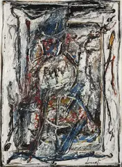 Plage des soleils blancs by Jacques Doucet, 1983, Gouache et collage sur carton, sold Nov 2024