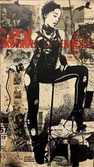 Struggle 2 by WK Interact, 2013, Acrylique, collage et sérigraphie sur bois, sold Jun 2024
