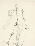 Dessin automatique – homme debout, c. 1925 by André Masson, Encre de Chine et crayon sur papier, sold May 2024