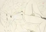 Come and hug me babe by Walasse Ting, 1997, Fusain et aquarelle sur papier, sold May 2024