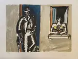 De la série des passants by Jean Hélion, Lithographie en couleurs sur papier, sold Apr 2024