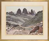 Paysage de montagne by Charles Brouty, 1956, Gouache sur papier daté et signé en bas à gauche, sold Feb 2024