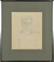 Portrait by Pierre Tal-Coat, Crayon sur papier signé en bas à droite, sold Feb 2024