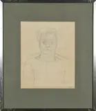 Portrait by Pierre Tal-Coat, Crayon sur papier signé en bas à droite, sold Feb 2024