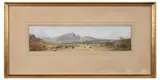 Trois dessins encadrés : - Bergère au pied du massif - Retour des bêtes. Deux gouaches formant pendant by Stanislas Pons, Gouache, sold Apr 2026