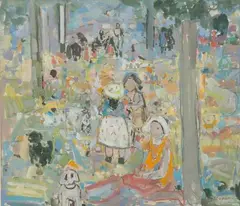 Au parc by Marko Stupar, Aquarelle et gouache sur papier, sold Apr 2026