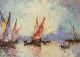 Retour de pêche by André Guerin le Guay, Gouache sur papier ou carton, sold Mar 2026