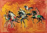 Cavaliers by Hassan El Glaoui, Gouache, sold Sep 2024