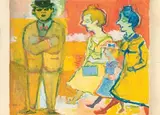Passantes by Fikret Mualla Saygı, Gouache, sold Sep 2024