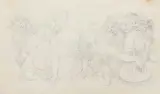 Personnages au balcon by Jean-Honoré Fragonard, Crayon noir, sold Jun 2024