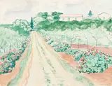 Entrée de la propriété familiale à Dely-Ibrahim (environs d'Alger) by Albert Marquet, 1932, Aquarelle, sold Jun 2024