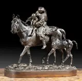 Femme Bachkire by Evgeni Alexandrovich Lanceray, 1884, Bronze à patine brun-noir, sold Jun 2024