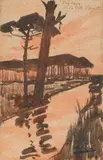 Paysage de la côte d'Argent by Alex Lizal, Encre et aquarelle, sold Dec 2025