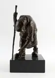 Sans titre - Femme courbée by Mackenzie Thorpe, Bronze sur base en marbre noir, sold Jan 2026