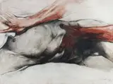 Sans titre - Nu allongé by Luis Caballero, Pastel et fusain sur papier, sold Jan 2026