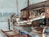 Sans titre - Retour de la pêche by Maurice Domingue, Aquarelle, sold Jan 2026