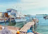 Fishermen's wharf by Luigi Tiengo, Aquarelle, sold Jan 2026