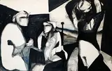 Sans titre - Nus by Luc Archambault, Encre et aquarelle sur papier marouflé sur carton, sold Jan 2026