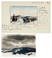 Sans titre - Étude pour traineau en hiver by Frederick Simpson Coburn, Pastel et fusain, sold Jan 2026