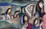 Sans titre - Femmes by Lee Long Looi, Pastel sur papier, sold Jan 2026