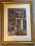 Interiors at Petworth the red library by Teddy Millington Drake, Aquarelle et mine de plomb, justifiée dans la planche et datée, sold Feb 2026