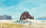 Peintre officiel de la Marine. Les grottes de marbre by Gaston Roullet, Aquarelle signée, sold Sep 2020
